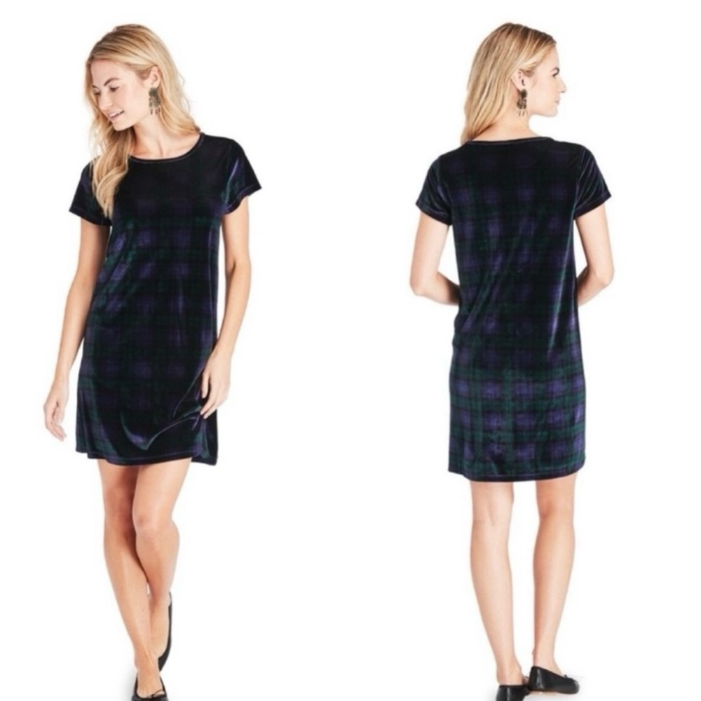 Vineyard Vines Blackwatch Plaid Velvet Dress size Medium
